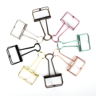 Factory direct sales binder paper clip metal crafts student stationery office supplies folder small medium large binder clips