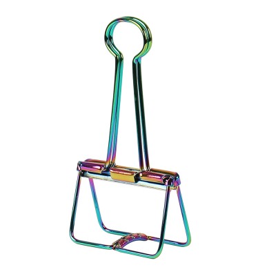 Creative dazzle color metal dovetail clamps rainbow paper binder clip